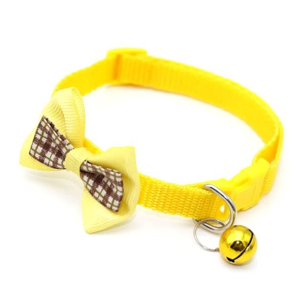 Kylee Kaylen Colorful Yellow Plaid Bow Tie Bell Cat Collar and Toys Gift Package - Picture 4 of 9